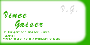 vince gaiser business card